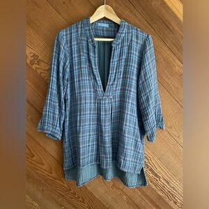 CP Shades Double Gauze Cotton Plaid Tunic XS